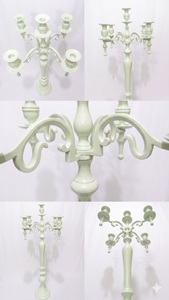 Fancy Indian Classical Hand Crafted Metal Marque Aluminum Powder Coated 5 Arms Antique Color Wedding <b>Candelabra</b> - Product Image 6