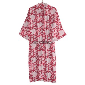 Handmade <b>Beach</b> Cover Up Kimonos For Women 100% Natural Cotton Bathrobe Hand Block Printed Kimono <b>Robes</b> For Women - Product Image 5