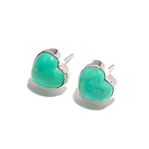 Boucles d'oreilles clous tendance en argent sterling plaqué, design clou, prix d'usine, bijoux en pierres naturelles turquoise d'Arizona, en promotion - Product Image 3