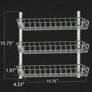 3 Layer Wall Mounted Spice <b>Rack</b> <b>Kitchen</b> Organizer Metal Wooden <b>Storage</b> Shelf Spice Jar Holder Modern <b>Kitchen</b> Decor From India - Product Image 5