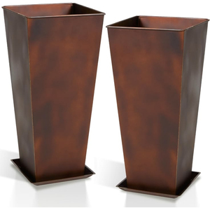 Pot de fleurs moderne en métal martelé, jardinière décorative d'intérieur pour usage domestique avec motif circulaire et design minimaliste - Product Image 6