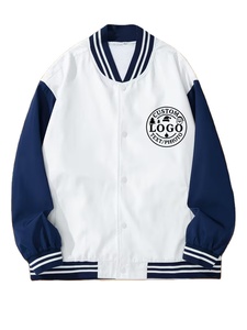 Customizable Casual Winter Baseball Jacket Striped/Solid Patterns-Add Your Logo Team/Couple/Fan Group Quick Dry Windproof Made - Product Image 2