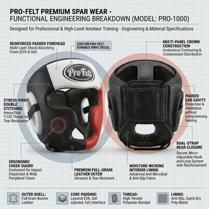 หมวกป้องกันศีรษะสำหรับชกมวยแบบเต็มใบหน้า Pro Felt Custom Made Style สำหรับฝึกซ้อม MMA และกีฬาต่อสู้แบบมืออาชีพ - Product Image 2
