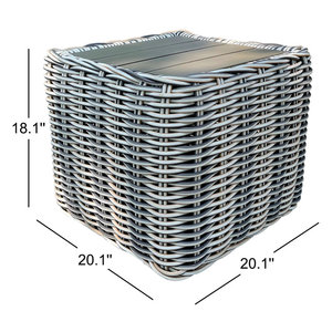 Mesa auxiliar cuadrada de metal para exteriores, muebles de patio con acento para espacios exteriores - Product Image 2