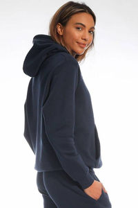 Sudadera con capucha oversize de invierno para mujer, azul marino, con hombros caídos, corte relajado, antiarrugas, transpirable, 100% algodón, la más vendida - Product Image 3