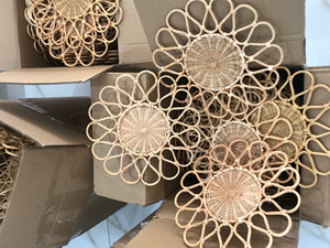 <b>Round</b> Natural Rattan Placemat Handmade Woven Dining <b>Table</b> <b>Mats</b> Rustic Style Rattan Charger Plates for Wedding Party Decoration - Product Image 2