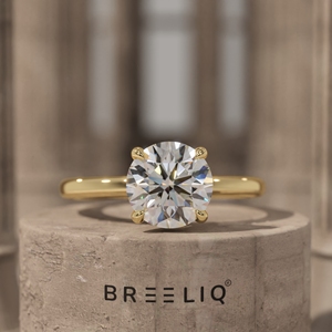 Anillo de Compromiso de Oro Blanco de 14K con Diamante Solitario Redondo de 2CT, Anillo de Novia Clásico de 4 Puntas, Proveedor de Joyería OEM - Product Image 1