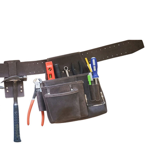 Professional <b>Leather</b> <b>Tool</b> Belt with Multiple Pockets and <b>Tool</b> Holders for Mechanics and Craftsmen - Product Image 1