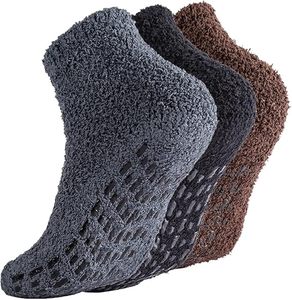 Men's Plush Ankle <b>Socks</b> <b>Thick</b> Cotton Bamboo Fiber Anti-Slip <b>Winter</b> Floor <b>Socks</b> Solid Color Knitted Warm Non-Slip <b>Socks</b> - Product Image 1