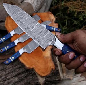 Juego de Cuchillos de Chef de Acero de Damasco de 5 Piezas Hechos a Mano de Alta Calidad con Mango Personalizado y Borde Dentado Afilado para Múltiples Usos - Product Image 2