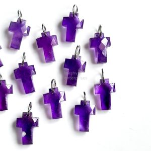 Colgante de Cruz Sagrada de Amatista Púrpura AAA, Plata 925, Gema Tallada a Mano, Amatista Natural para Fabricación de Joyas al por Mayor - Product Image 4