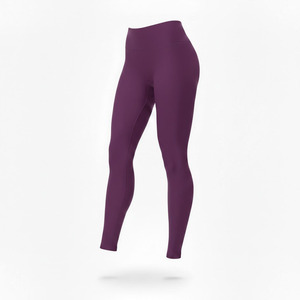 Leggings d'entraînement de yoga taille moyenne pour femmes, tissu polaire respirant sans couture 100% fibre de bambou, utilisation de gymnastique personnalisée, nouvel arrivage - Product Image 1
