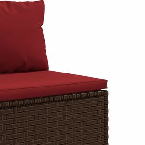 Ensemble de salon de jardin 7 pièces en rotin PE marron et acier thermolaqué - Product Image 6