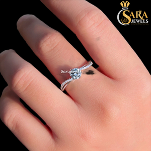Anillo de Compromiso de Zirconia Cúbica de la Mejor Calidad, Creado en Laboratorio, Chapado en Plata 925, Certificado por IGI, Joyería Clásica y Moderna para Mujer, Exportación - Product Image 2