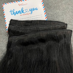 Extensions de cheveux à clipser de qualité supérieure, 100% cheveux humains Remy vietnamiens, lisses naturels, noirs, vente en gros - Product Image 2