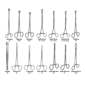 Juego de 14 Pinzas para Tejido, Instrumentos Quirúrgicos Intestinales, Acero Inoxidable de Grado Alemán, Pinzas Babcock Allis - Product Image 2