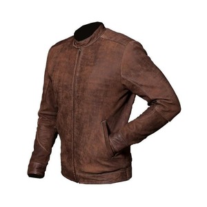 Chaqueta de Cuero Genuino Marrón Desgastado para Hombre, Estilo Motero - Product Image 2