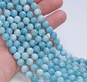 ลูกปัดหินลาลีมาร์ควอตซ์ทรงกลม หินธรรมชาติสำหรับทำเครื่องประดับ DIY สร้อยข้อมือ สร้อยคอ งานฝีมือ แบบเส้นเต็ม - Product Image 4
