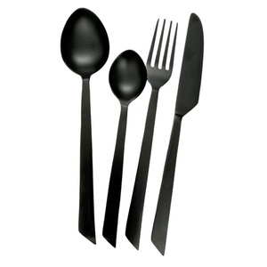 Ensemble de couverts noir fini 2026, vente chaude, fourchette, couteau, cuillère, vente en gros d'usine, service de table, argenterie - Product Image 6