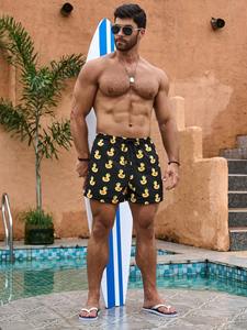 Shorts de Baño Unisex con Estampado Floral, Secado Rápido, Ligeros, Cintura Elástica con Cordón, Largo hasta la Rodilla, Ropa Casual de Playa - Product Image 5