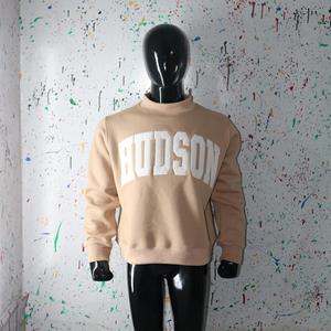 SAND <b>Mock</b> <b>Neck</b> Sweatshirt 100% WHITE Applique Embroidery wide <b>neck</b> Sweatshirt Finer Threads - Product Image 3