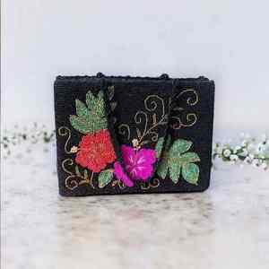 Bolso de Mano Artesanal de Lujo Indio, Multicolor, Forma de Baguette, Duradero, Estilo Étnico, Hecho a Mano, con Cristales, Accesorios de Moda, para Uso Diario - Product Image 3