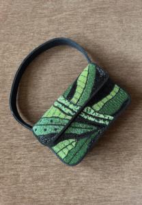 Sac à bandoulière bohème en coton brodé de perles pour femme, fermeture magnétique, idéal pour l'été, les voyages quotidiens, vert, écologique, 1L Fruit - Product Image 3
