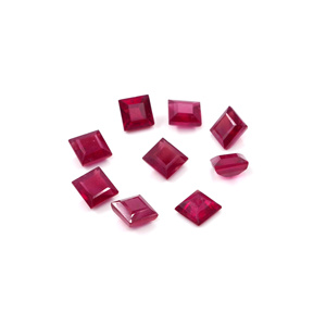 Rubis naturels de Bangkok, carrés calibrés de 6 mm, pierres précieuses de rubis naturelles facettées, prêtes à l'emploi pour la fabrication de bijoux - Product Image 1
