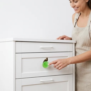Poignée de meuble ronde en forme d'oiseau, en résine verte, bois et métal, moderne, pour tiroir de cuisine, écologique, installation facile - Product Image 4