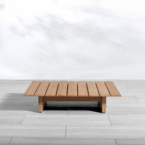 Mesa de Centro de Madera de Teca Sólida Hecha a Mano, Moderna, Minimalista, Ecológica y Duradera para Terraza de Hotel o Villa Contemporánea - Product Image 4