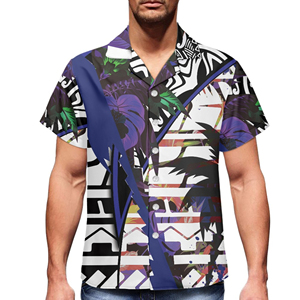 Men's Custom High Quality PNG Shirt <b>Red</b> <b>Black</b> Tribal Print Design Short Sleeve Yellow Bird Star Hawaiian Style Casual <b>Top</b> - Product Image 3