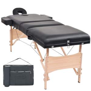 Table de massage pliante noire à 3 zones, épaisseur 3,9 pouces - Product Image 1