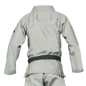 Martial Arts Karate Gi Suits Gray Color <b>Black</b> Belt Cotton Polyester <b>Fabric</b> Fighting Wear Judo Suit for Unisex Washed 340g - Product Image 5