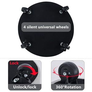 Multifunctional Rolling Stool with Velvet Footrest Storage Ottoman and Coffee Table Ottoman Wheels Vanity Foot Rest - Product Image 3