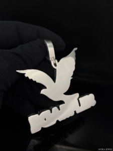 Pendentif personnalisé en argent sterling 925 avec nom d'aigle en moissanite, plaqué or rose/jaune/blanc, breloque hip-hop glacée en diamant GRA - Product Image 3