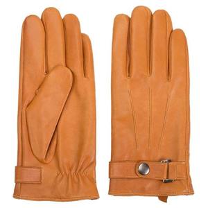 Gants d'hiver en cuir véritable pour hommes, longueur poignet, thermiques, unis, compatibles écran tactile, style décontracté et tendance - Product Image 1