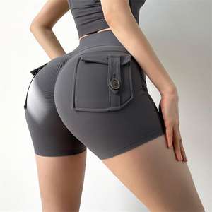 Shorts de sport respirants pour femmes, personnalisables en gros, avec poche arrière, effet push-up, taille haute, séchage rapide, pour fitness et yoga, haute qualité - Product Image 3