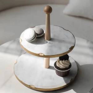 Support à gâteau rond en pierre avec design réutilisable pour desserts et pâtisseries - Product Image 4
