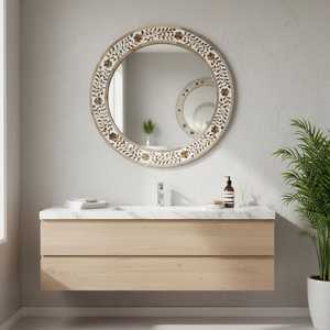 Cadre de miroir grand format de luxe, fait main, écologique, avec incrustation d'os, de qualité supérieure, sur mesure (taille et forme), pour la décoration intérieure - Product Image 2
