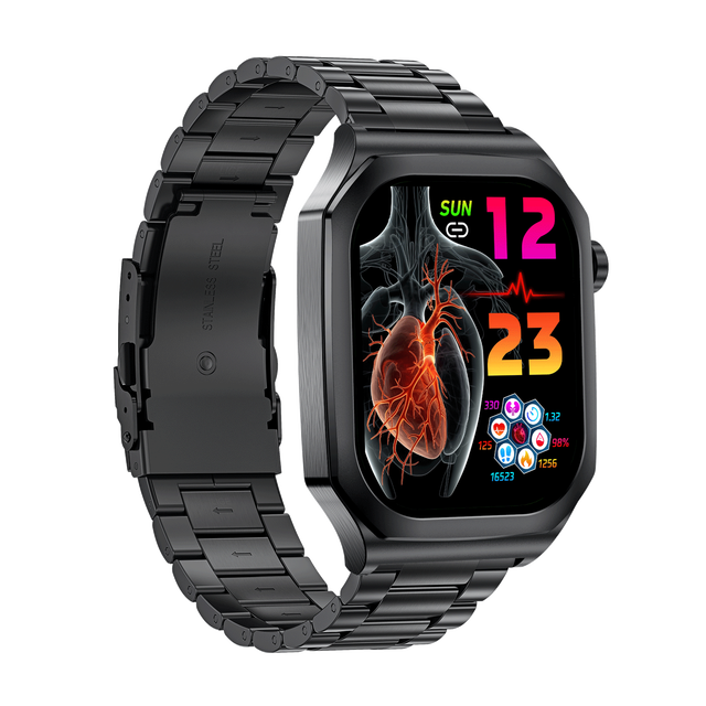 LIGE BWET280 Unisex Smartwatch Blue Tooth Call Heart Rate Blood Oxygen Fitness Tracker Waterproof Steel Silicone Band