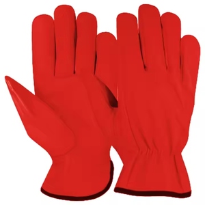 High Performance Goat Grain Leather Driving Work <b>Gloves</b> Heavy Duty Industrial Safety Hand protection Gardening Cheap Price <b>Glove</b> - Product Image 3