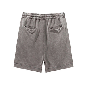 Men's Knee Length High Street Mid-Rise Eco-Friendly Breathable Terry Casual Shorts 100% Cotton Washed <b>Elastic</b> Waist Summer - Product Image 3