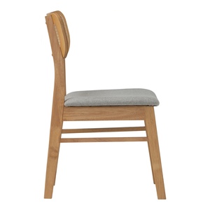 Modern Solid Wood Dining <b>Chair</b> with Synthetic Rattan Backrest <b>Padded</b> Fabric Seat <b>Chair</b> Mid Century Kitchen Furniture - Product Image 3
