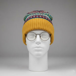 Bonnet décontracté de qualité avec logo personnalisé imprimé par méthode d'impression numérique, bonnet tricoté chaud pour l'hiver, vente en gros, bonnet jacquard 2026 - Product Image 5