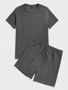 Men's Solid Olive Green Short Sleeve Shirt and Shorts Set Turn-<b>down</b> Collar Breathable Embroidered Formal Summer Wear - Product Image 4