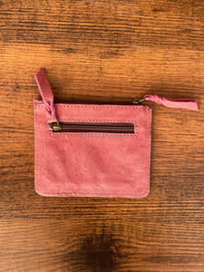 Nouveau Style bohème point de botte rose véritable daim cuir de vachette Mini portefeuille femmes porte-monnaie porte-monnaie avec caractéristiques de changement - Product Image 4