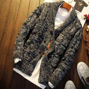 Pulls en maille tendance pour hommes, vente en gros, automne-hiver, chauds, grandes tailles, décontractés, à manches longues, cardigan - Product Image 3