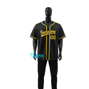 Conjunto de Uniforme de Béisbol Personalizado, Camisetas de Equipo Transpirables de Secado Rápido Antibacterianas de Poliéster con Botones Completos y Logotipo Personalizado OEM - Product Image 6