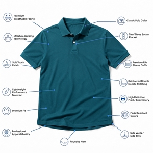 เสื้อโปโลแบบกำหนดเอง ผู้ผลิต OEM รับผลิตเสื้อโปโลสำหรับงานอุตสาหกรรม แบรนด์ส่วนตัว โรงงานผลิตเสื้อผ้าโปโล - Product Image 5