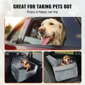 Rehausseur de siège auto pour chien avec poche de rangement, laisse de sécurité à clipser, rembourrage en éponge, housse pratique pour siège arrière pour animaux de compagnie - Product Image 6